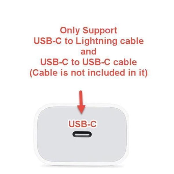 1M iPhone 20W USB C snabbladdare OCH USB-C till Lightning kabel White