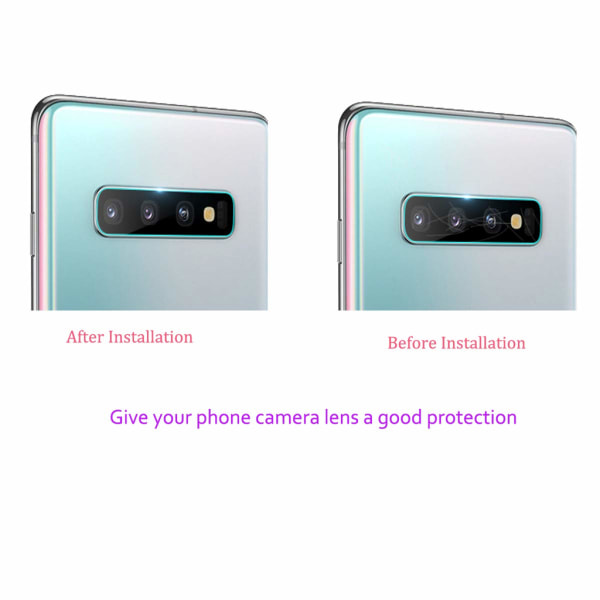 2 Pack Samsung Galaxy S10 Bak kamera Skärmskydd Härdat glas Transparent
