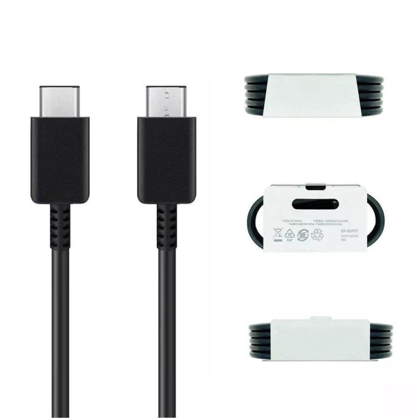 2 Pack Samsung Galaxy S22/S21/S20 USB-C To USB-C Kabel EP-DG975 Svart