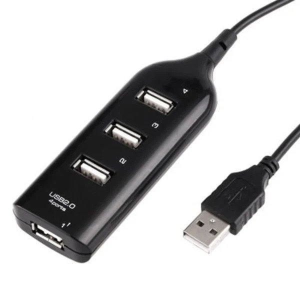 4 Portar USB 2.0 Hubb Svart Black 1 Pcs