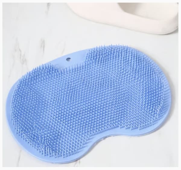 Fotskrubbmatta med halkfria sugkoppar – blå
