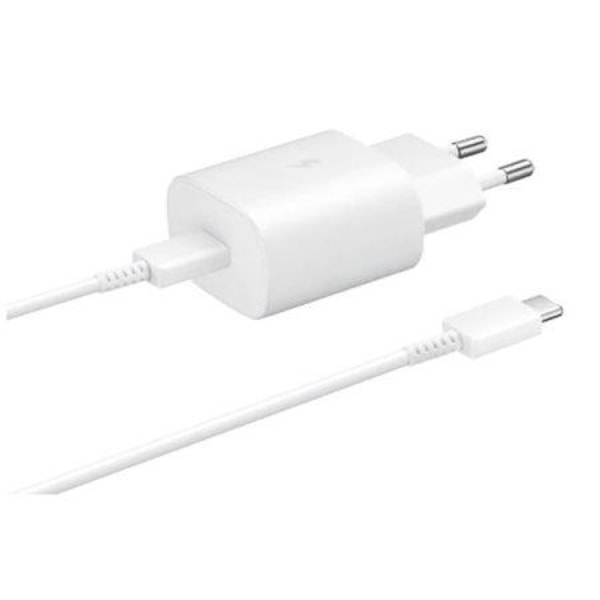 20W Snabb Laddningsadapter till Samsung + 1M Kabel White 25W + 1m cable white