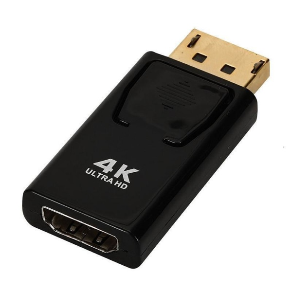 DP - Displayport (han) til HDMI-adapter (hun) 4K-1080P Black 2 Pcs