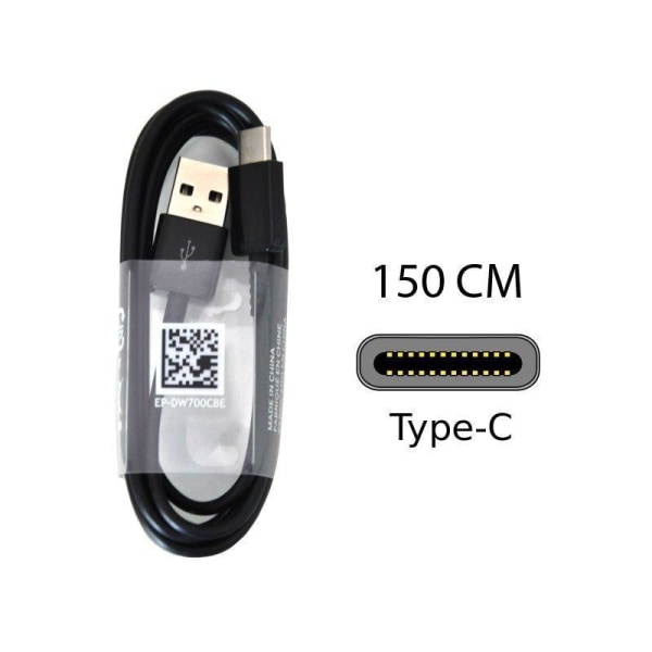 Orignal Samsung Extra Lång 1.5m, EP-DG700CWE USB-C Kabel Svart Svart