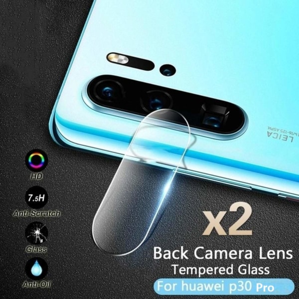 2 Pack Huawei P30 Pro Bak kamera Skärmskydd Härdat glas Transparent