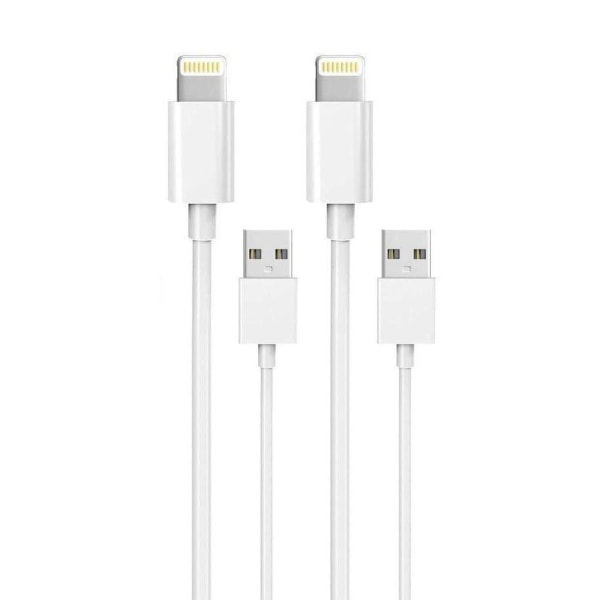 2 kpl 2M Lightning laturi iPhone 13/12/11 / Xs / Max / X / 8/7/6/5 / SE White