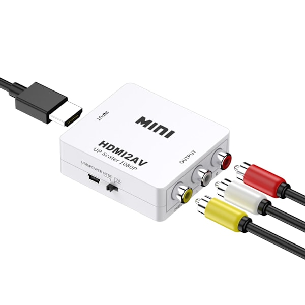 HDMI till AV/RCA 1080P Signalomvandlare Universal Black