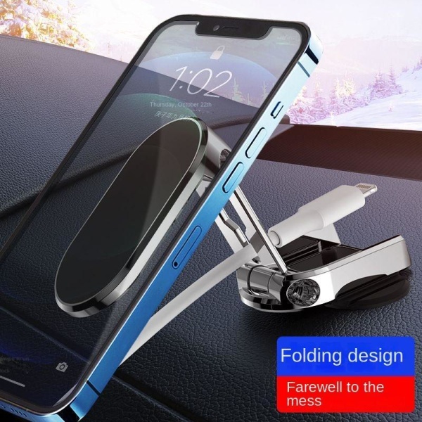 2 kpl autopuhelinteline Magneettinen autoteline Taitettava 360° säädettävä 2 Pcs