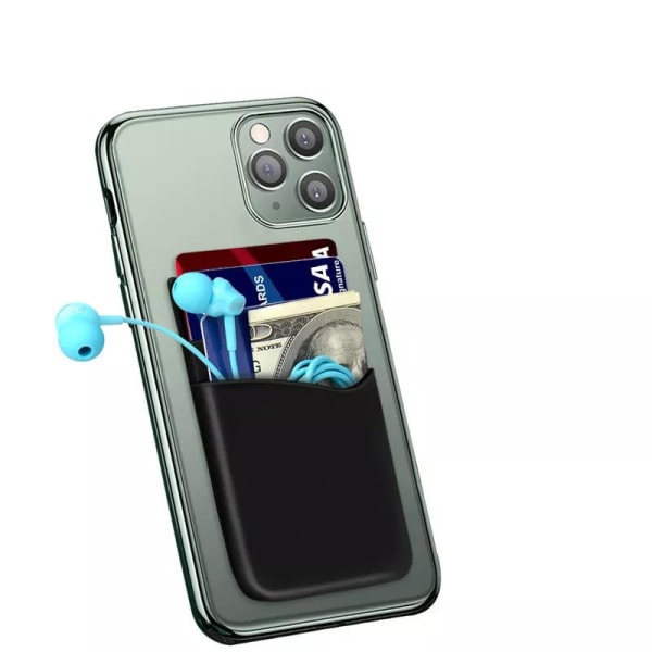2-pack Mobil korthållare / plånbok med Självhäftande Universal Svart
