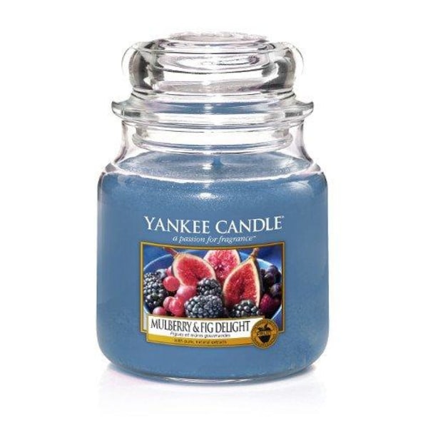 Yankee Candle Mulberry & Fig Delight Medium Jar Blå