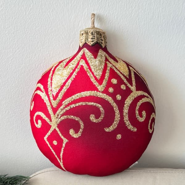 Dekorativ kudde, röd, liten julgranskula