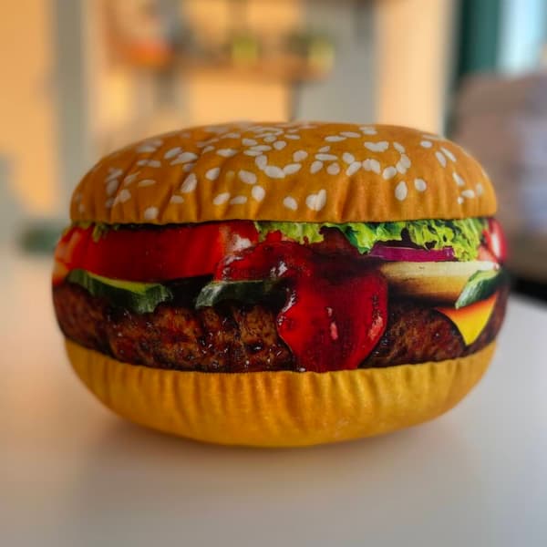 Burger-formad kudde liten