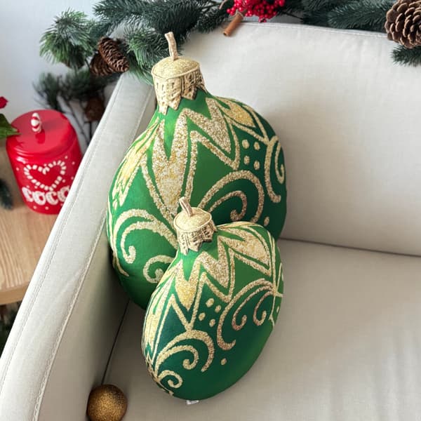 Dekorativ kudde, grön, liten julgranskula