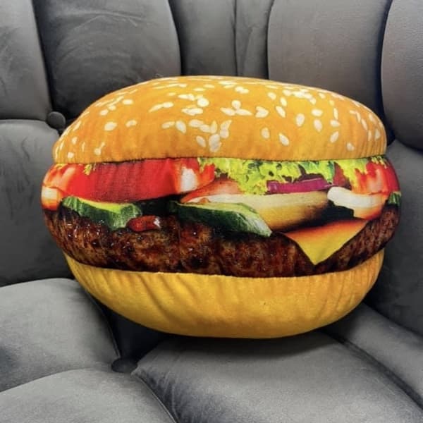 Burger-formad kudde liten