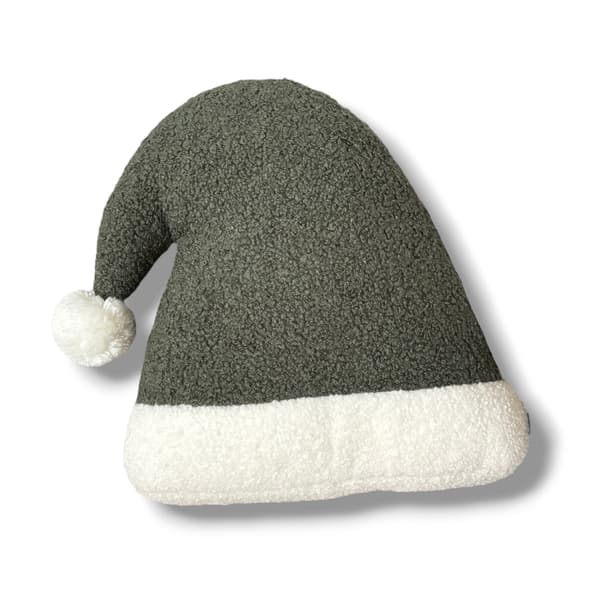 Kudde i form av jultomtenmössa, grön