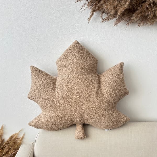 Höstkudde Lönnlöv beige