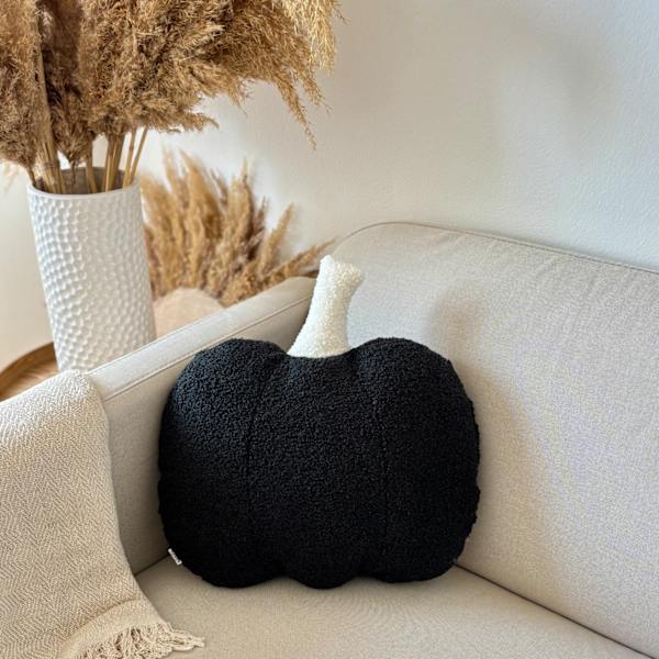 Höstkudde Grå bouclé-pumpa