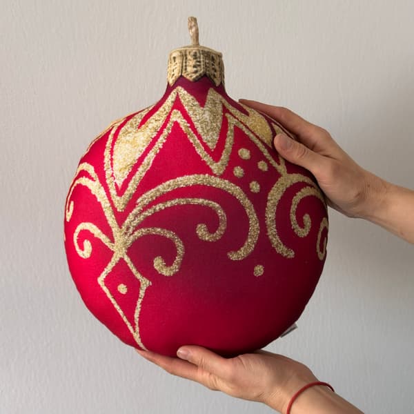 Dekorativ kudde, röd, liten julgranskula