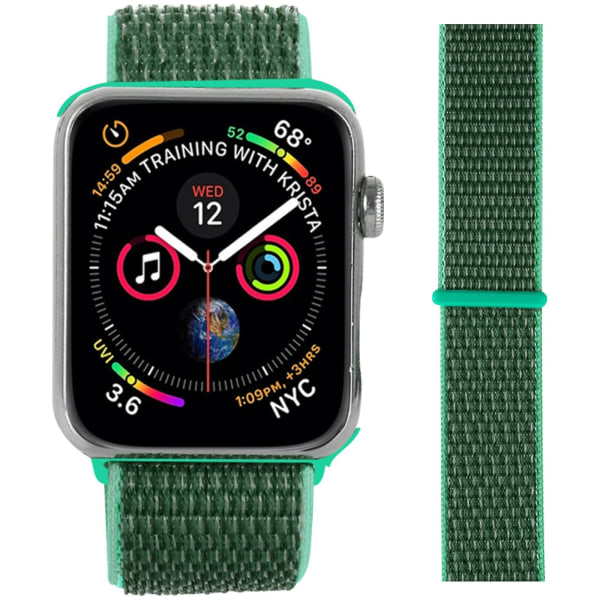 Apple Watch 41 mm / 40 mm / 38 mm rem vävd nylon justerbar grön