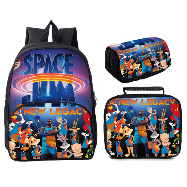 air slam dunk 2 tredelad 16-tums skolväska Space Jam style 7