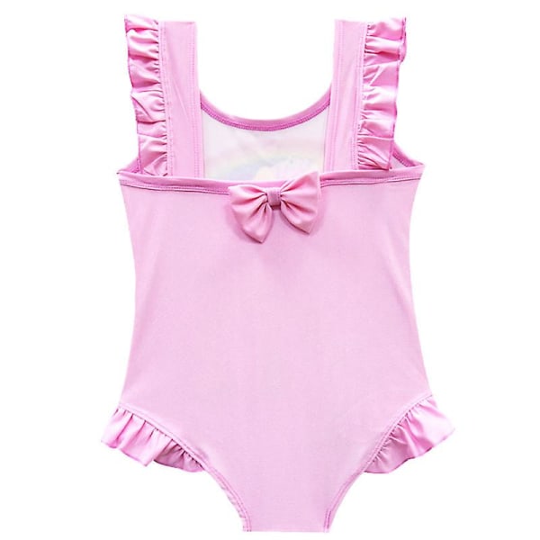 Girls Unicorn Ruffle Baddräkt Baddräkt i ett stycke Beachwear Baddräkt Pink 7-8 Years