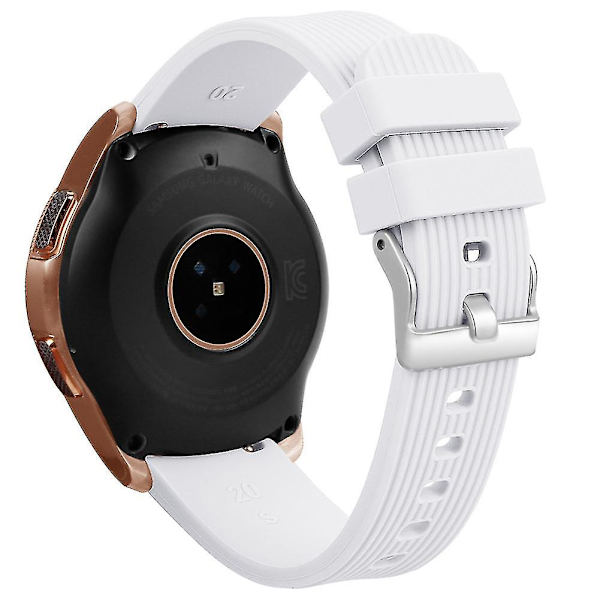 Silikonersättningsarmband Handledsrem kompatibel Samsung Galaxy Watch Sm-r810 42mm White