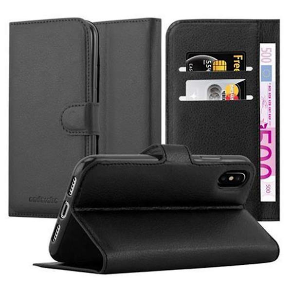 Apple iPhone X / XS Hülle Cover Case Etui - mit Kartenfach och Stand Funktion PHANTOM BLACK iPhone X / XS