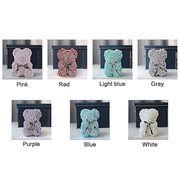 Ny design 2023 Rose Bear Rose Teddy Bear Artificiell Rose Blomsterbjörn, present till alla hjärtans dag, bröllop, mors dag och årsdag Best Sel Gray