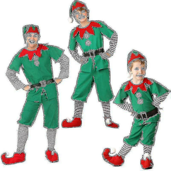 Jultomtekostym Familj Vuxen Barn Fancy Dress Santa Helper Outfits_y 160cm Women