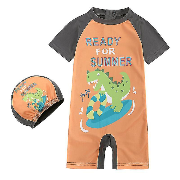 Barn Pojkar Flickor Dinosaurie Baddräkt One Piece Sunsafe Swimwear Simdräkt HY20082J XL