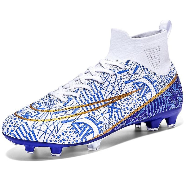 Fotbollsskor för män Halkfria fotbollsskor Klossar Gräs Fotbollssneakers 3A1126A White 41