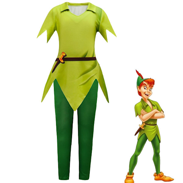 Halloweenkostym 2023 Peter Pan Peter Fan Kostym Cosplay Rollspelskostym 140cm