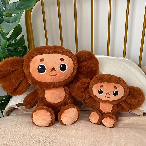 Cheburashka Monkey Plysch Large Ear Monkey Plysch Doll För Barn Födelsedag Julklapp White 38cm