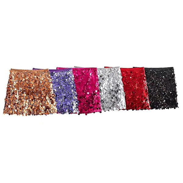 Paljetterad sexig kjol Bodycon minikjolar för kvinnor Trendig 2024 Dark pink L