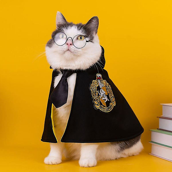 Kattkläder Huvtröjor Kappa Kappa med slips Cosplay Hunddräkt Dekoration Magic-academy Cape Småhundskläder red L