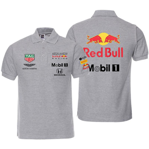 F1 Racing Dräkt Red Bull Racing Dräkt Kortärmad Grå M