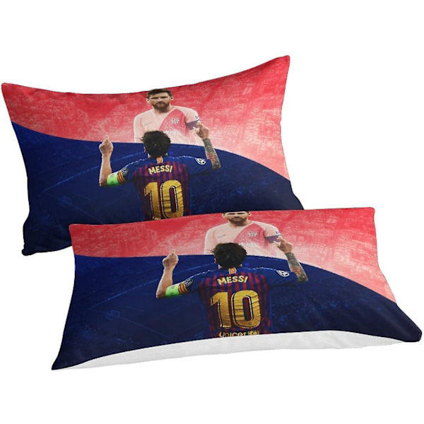 Messi 3D-tryckt sängklädesset, fotbollsstjärnor, påslakanset i mikrofiber, enkel, dubbel, king size Single135x200cm