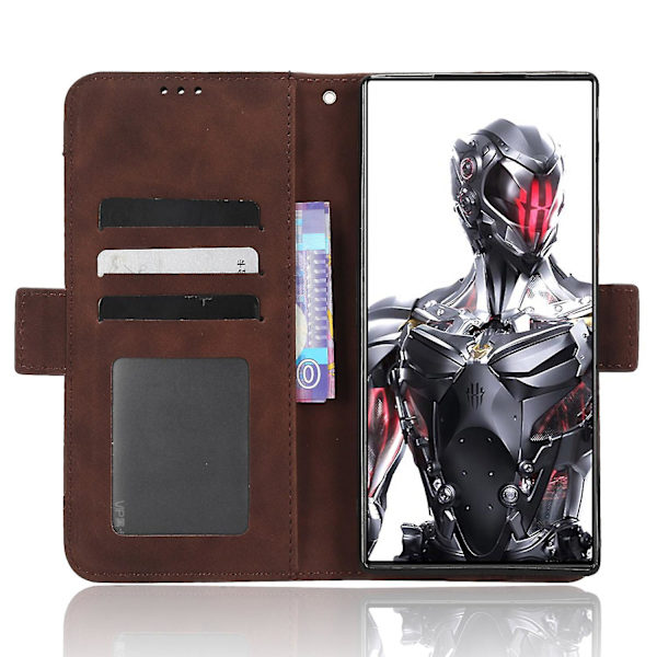 För Zte Nubia Red Magic 8 Pro+ 5g / Red Magic 8 Pro 5g Flera kortplatser Telefonfodral Cover Pu Läder Phone case Brown