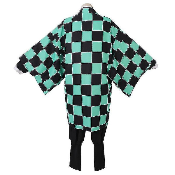 Demon Slayer Kimetsu No Yaiba Tanjirou Kamado Cosplay Kostym Kimono Jul Anime Uniform Set för vuxna barn 5 piece set XXL