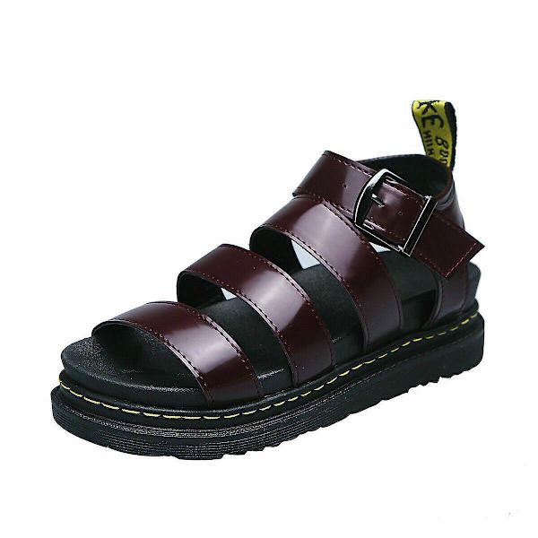 Kvinnors Chunky Sandaler Tjock sula Strappy Block Flatforms Skor Sommar Ny storlek Red Brown UK3EU36