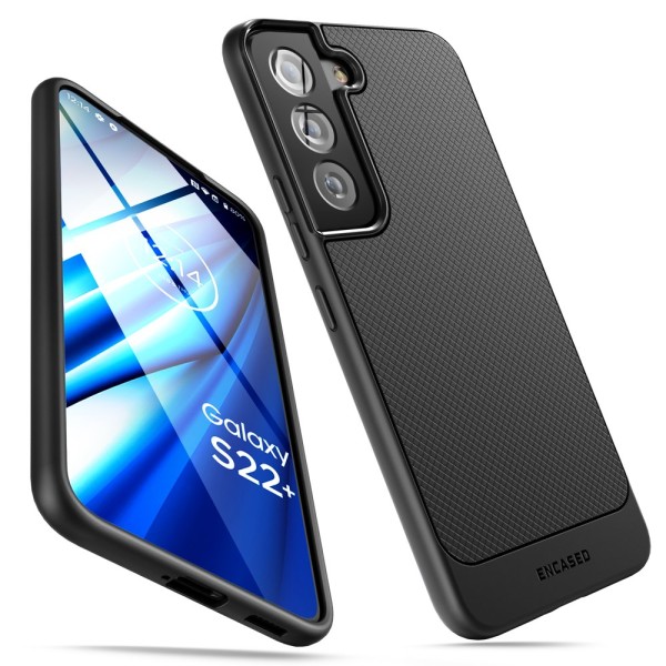 Inkapslad tunn rustning designad för Samsung Galaxy S22 Plus case, Slim Fit Flexible Grip phone case (svart)