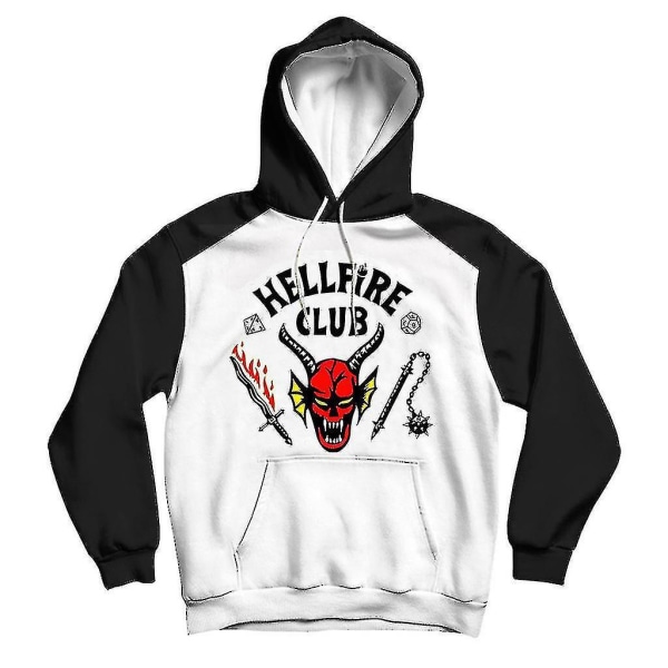 Vuxna Barn Stranger Things Säsong 4 Hellfire Club Hoodie 3/4-ärm T-shirt tröja Hoodie Aldult 5XL