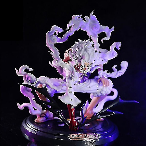 One Piece Luffy Gear 5 Anime Figurer Nika Sun God Pvc Action Figurine Model Doll White