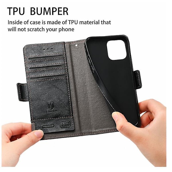Phone case för Galaxy S22 Plus Case Flip Visitkortshållare Stötsäkert case grey