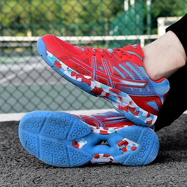 Dam/män Halkfri sport Mjuk lätt badminton, volleyboll, tennisskor L08 Red 40