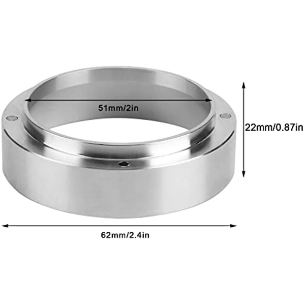 Espresso doseringstratt 51/53/58 mm doseringstratt Aluminium kaffedoseringsring med magnetisk ersättning för kaffemaskin 51MM