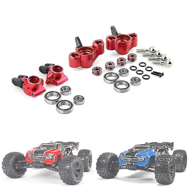 Metall främre styrspindel bakre nav för 1/8 Arrma Kraton Outcast 6s V5 Rc biluppgraderingar Delar Acce Red none