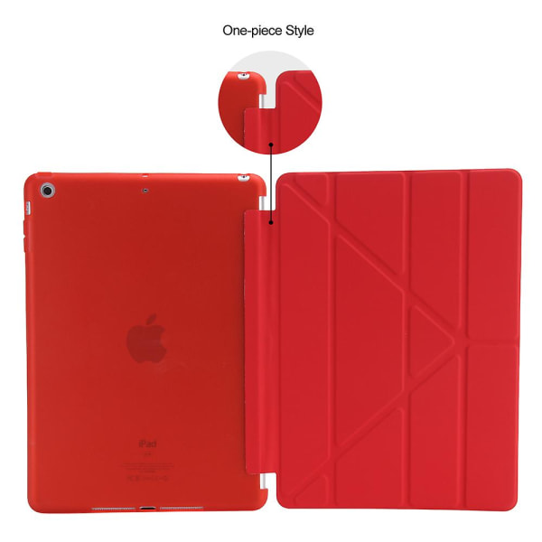 För Ipad 9.7 (2018) / 9.7 (2017) Origami Smart Pu Leather + Tpu Tablet Case Red