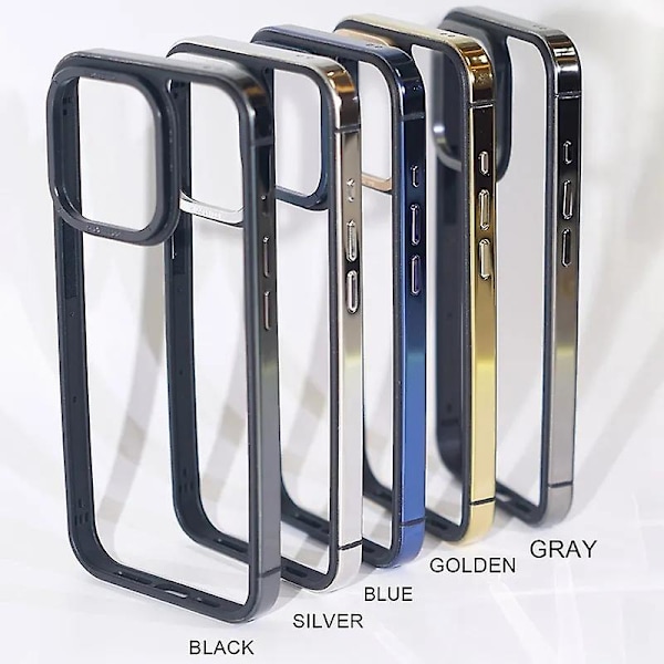 Metallram Slim Fit Ingen ryggdesign Utmärkt värmeavledning för Iphone 15 Pro Max/ Iphone 15 Pro Anti-fall Kantskydd Gray iPhone 15 Pro Max