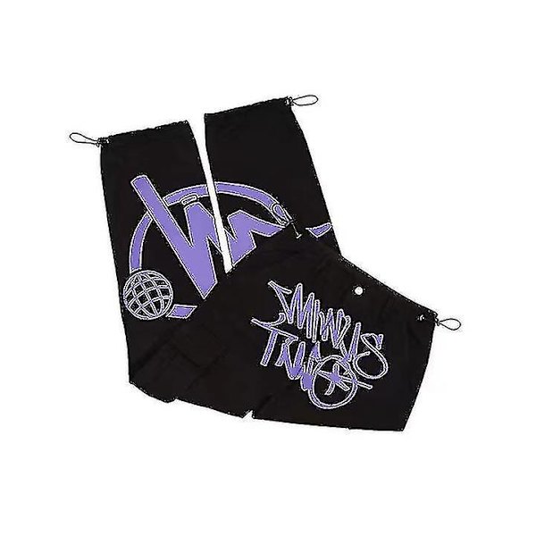 Minus Two Y Casual Byxor Baggy Wear Sport Gym Jeans Herrkläder Byxor Träningsbyxor Minwo Pant black purple L
